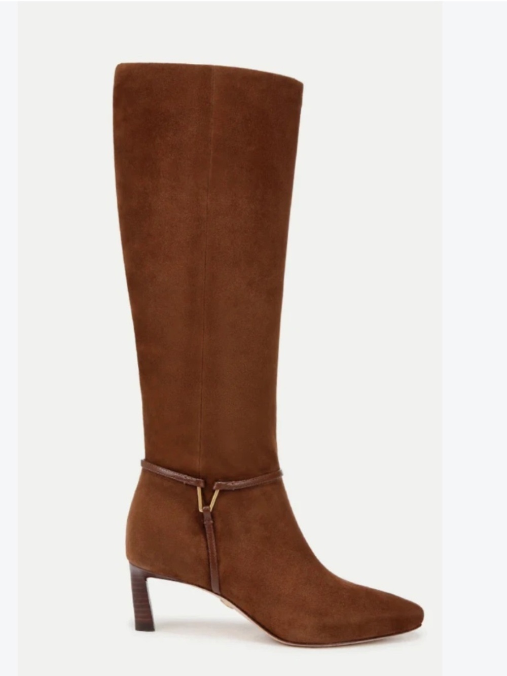Veronica Beard Kenzie Suede Knee-High Boots in the shade Cedar. - Picture 2 of 10